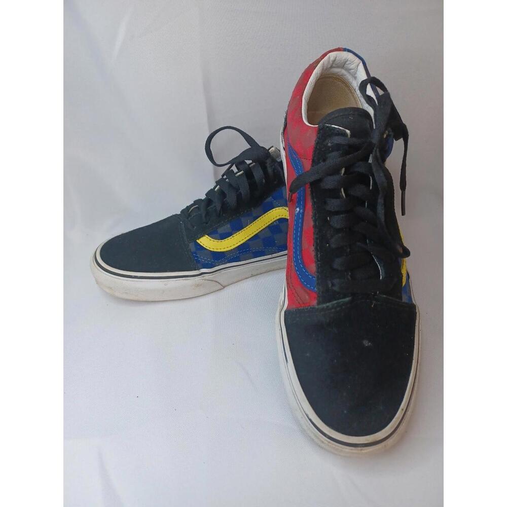 Vans Skateboarding Sneakers Unisex Checkered Embroidered Logo Sz M 9/W 10.5 EUC